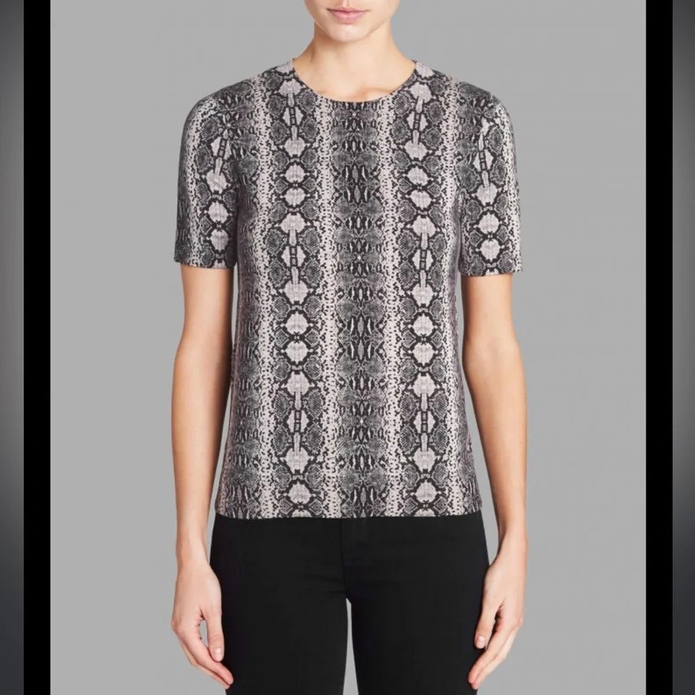 NWOT REBECCA TAYLOR SNAKE PRINT WOOL SWEATER